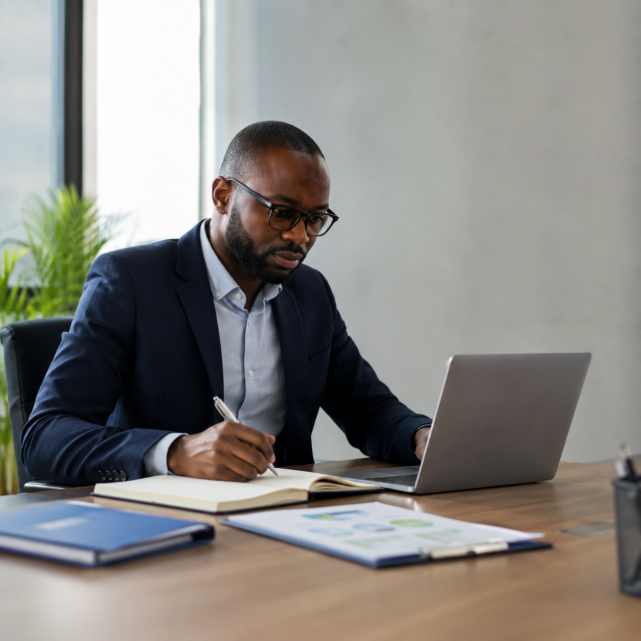 Entrepreneur en bureau moderne à Abidjan
